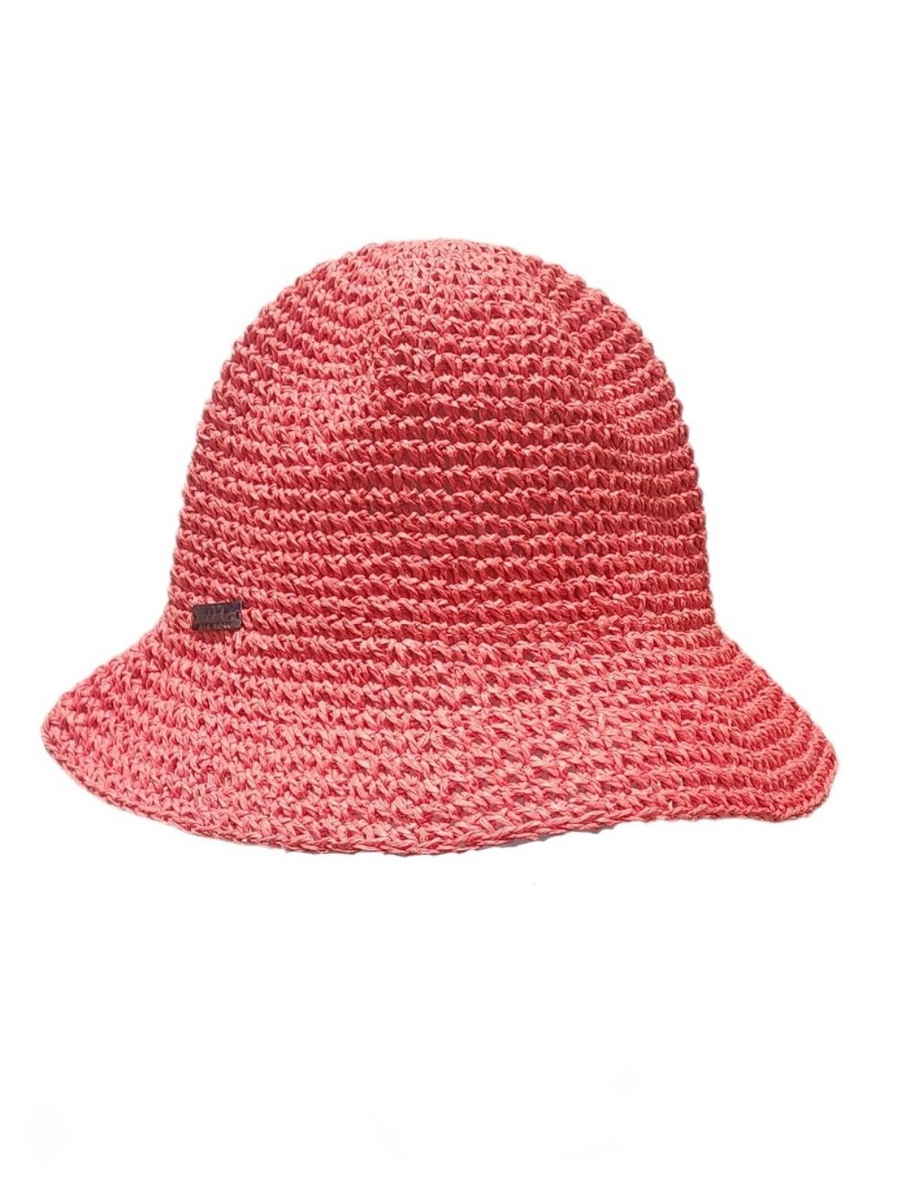 Nicole Miller New York Crochet Straw Bucket Hat Adjustable Strap One Size